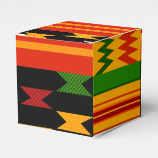 Caixa de Favor com Padrão Kente Vermelho e Preto