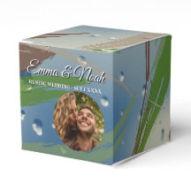 Caixa de Favor com Pinceladas Verdes, Marrons e Be