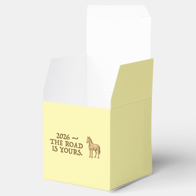 Caixa de Favor com texto motivacional e cavalo (Aberto)