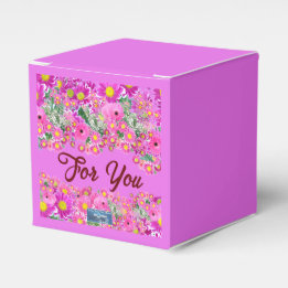 Caixa de Favor Cube (Mistura de Flor Rosa) RFPMDes