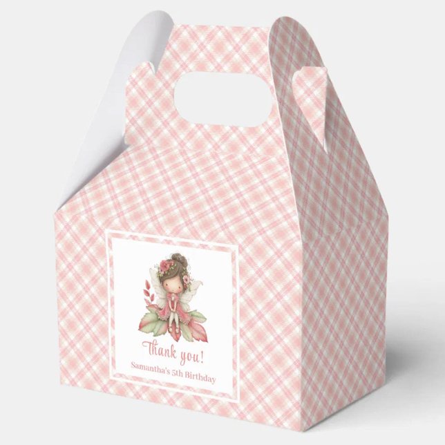 Caixa de Favor da Fada Caprichosa com Flores Rosa (Modern Fairy Girl Blush Floral Birthday Favor Box

)