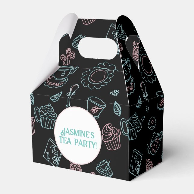 Caixa de Favor da Festa de Aniversário com Padrão  (Frente)