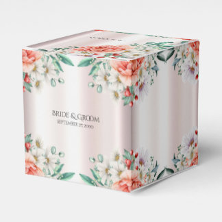 Caixa de Favor da Flor de Peony de Aquarela