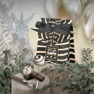 Caixa de Favor de Aniversário com Estampa de Zebra