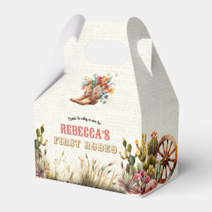 Caixa de Favor de Aniversário Cowgirl Botas Rústic