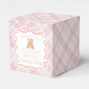 Caixa de Favor de Aniversário da Menina Urso com L