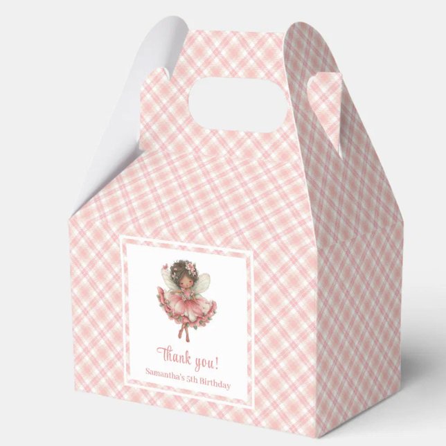 Caixa de Favor de Aniversário de Menina Fada Mágic (Trendy Fairy Girl Blush Floral Birthday Favor Box

)