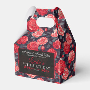 Caixa De Favor De Aniversário De Rosa Chic Para Pe