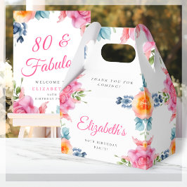 Caixa de Favor de Aniversário do Elegant Floral 80