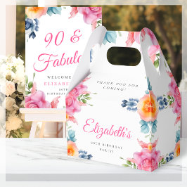 Caixa de Favor de Aniversário do Elegant Floral 90