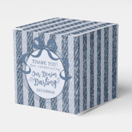 Caixa de Favor de Aniversário em Jeans Azul com La