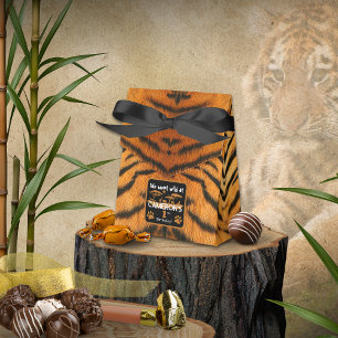 Caixa de Favor de Aniversário Estampa de Tigre