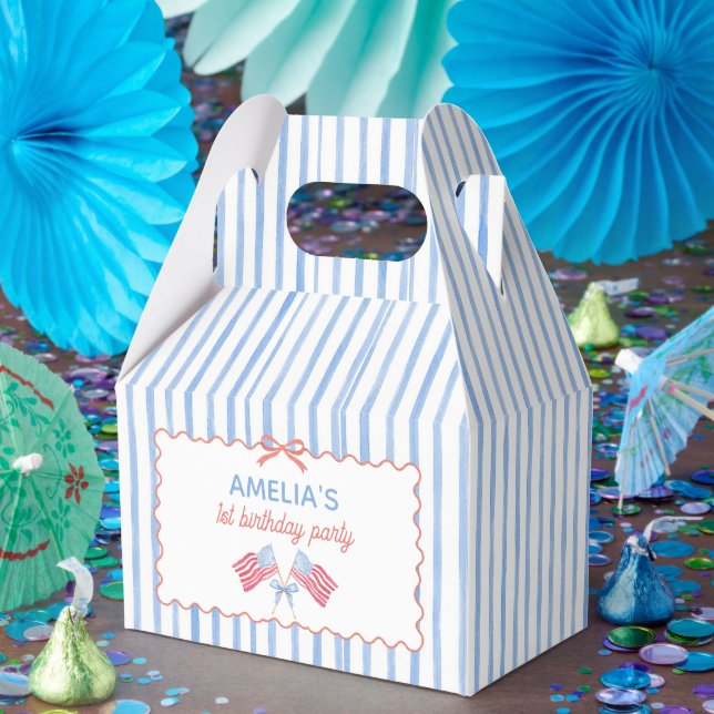 Caixa de Favor de Aniversário Menina com Laço da B (Festa)
