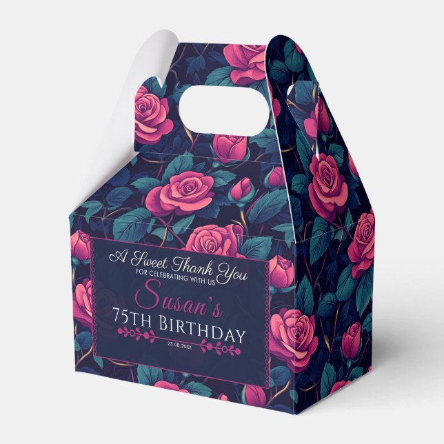 Caixa de Favor de Aniversário Rosa Tendência para  (Frente)