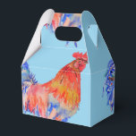 Caixa de Favor de Bolo de Casamento de Galo Vermel<br><div class="desc">Caixas de Favor de Bolo de Casamento de Galo,  Totalmente Personalizáveis. Projetado a partir de uma de minhas pinturas em aquarela.</div>