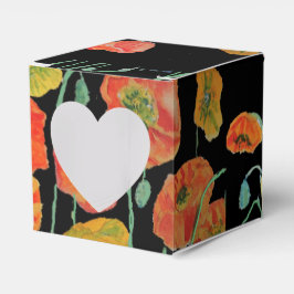 Caixa de Favor de Bolo de Casamento Floral Amarelo
