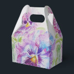 Caixa de Favor de Bolo de Casamento Pansy Roxa<br><div class="desc">Caixas de Favor de Bolo de Casamento de Pansy,  Totalmente Personalizáveis. Projetado a partir de uma das minhas pinturas em aquarela.</div>