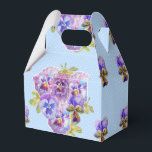 Caixa de Favor de Bolo de Noiva Floral Azul Desbot<br><div class="desc">Caixas de Favor de Bolo de Festa de Chá Floral Pensamento Ponto Pensamento Azul Desbotado Chic. Projetado a partir de uma de minhas pinturas em aquarela.</div>