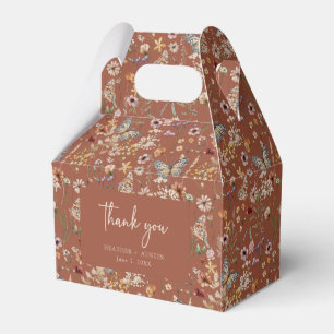 Caixa de Favor de Casamento Boho Floral Terracota