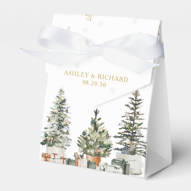Caixa de Favor de Casamento de Árvore de Natal (Frente)