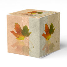 Caixa de Favor de Casamento de Folha de Maple de Q