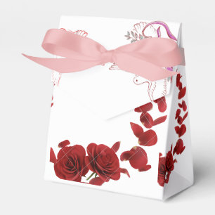 Caixa de Favor de Casamento de Rosa vermelha Elega