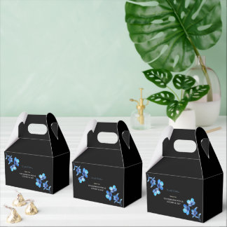 Caixa de Favor de Casamento Floral Azul Escuro Tem