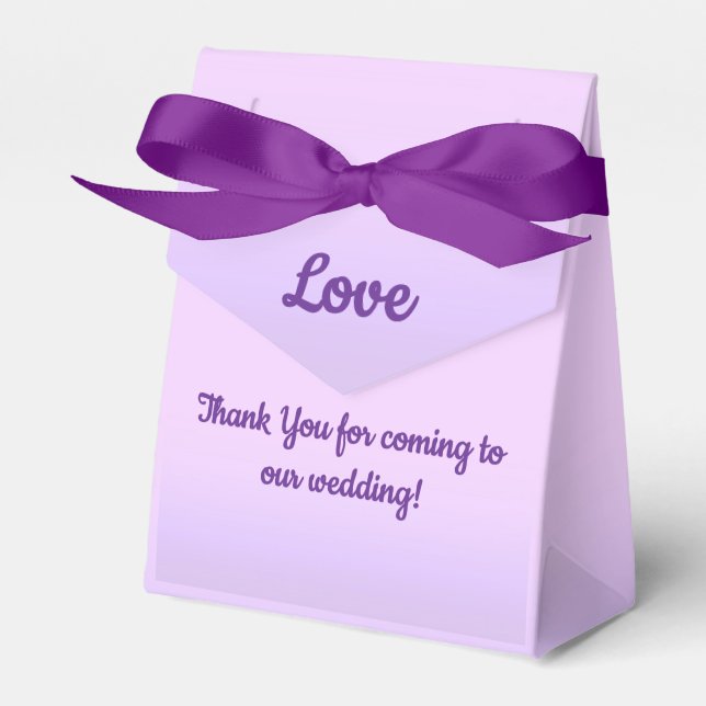 Caixa de Favor de Casamento Lavanda Rosa (Frente)