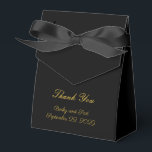 Caixa de Favor de Casamento Preto Dourado Clássico<br><div class="desc">Caixa de Favor de Casamento Preto Dourado Clássico Elegante</div>