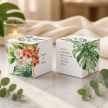 Caixa de Favor de Casamento Tropical Ring