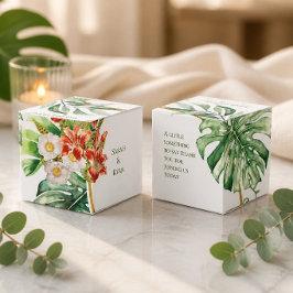 Caixa de Favor de Casamento Tropical Ring