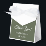 Caixa de Favor de Casamento Verde Oliva Moderno e<br><div class="desc">Estilo: Caixa de Favor com Tenda e Fita</div>