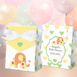 Caixa de Favor de Chuveiro de Gêmeos Bebês Elefant