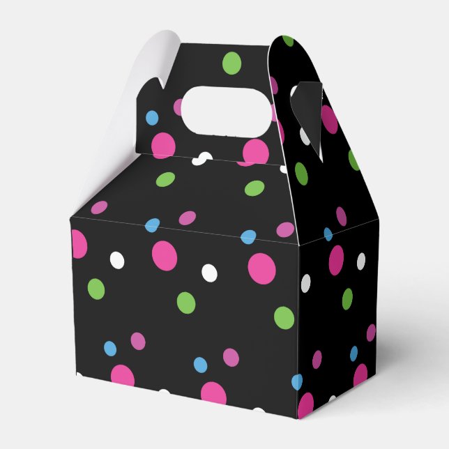Caixa de Favor de Doces Glow Party Dots (Frente)