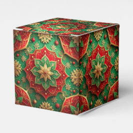 Caixa de Favor de Feriado Decorativa Vermelha Verd