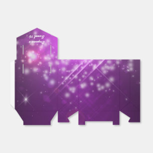 Caixa de Favor de Festa Fuchsia Purple Sparkle Clu