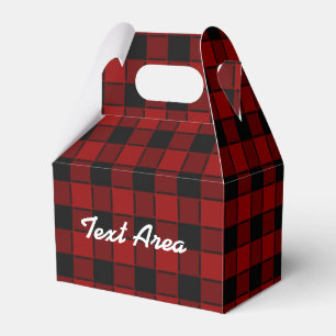 Caixa de Favor de Festa Xadrez em Plaid Preto e Ve