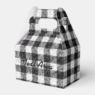 Caixa de Favor de Festa Xadrez Plaid Grunge Preto