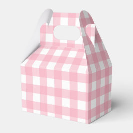 Caixa de Favor de Festas com Xadrez Rosa Gingham