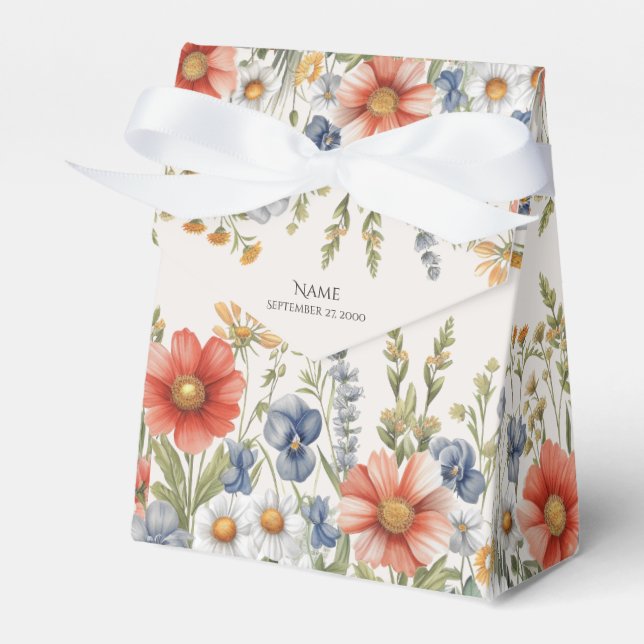 Caixa de Favor de Flores Selvagens Coloridas (Frente)