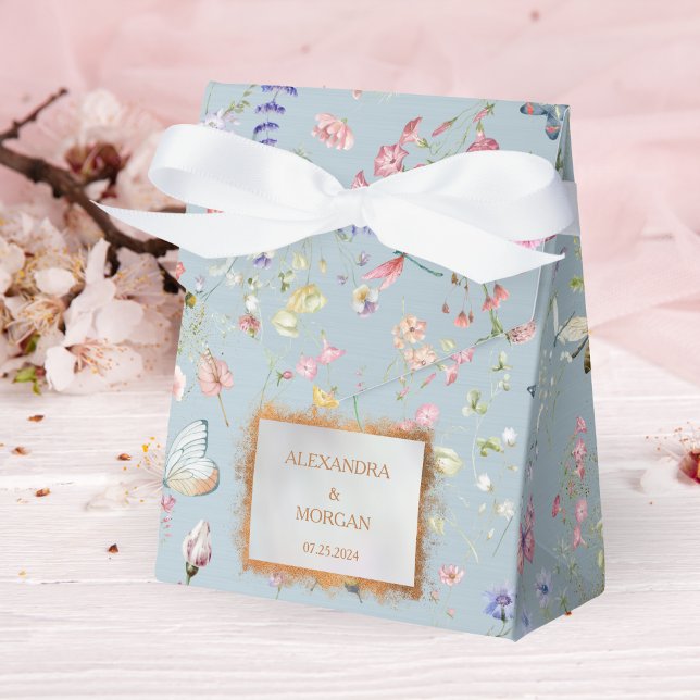 Caixa de Favor de Flores Silvestres Elegantes Azul (Criador carregado)