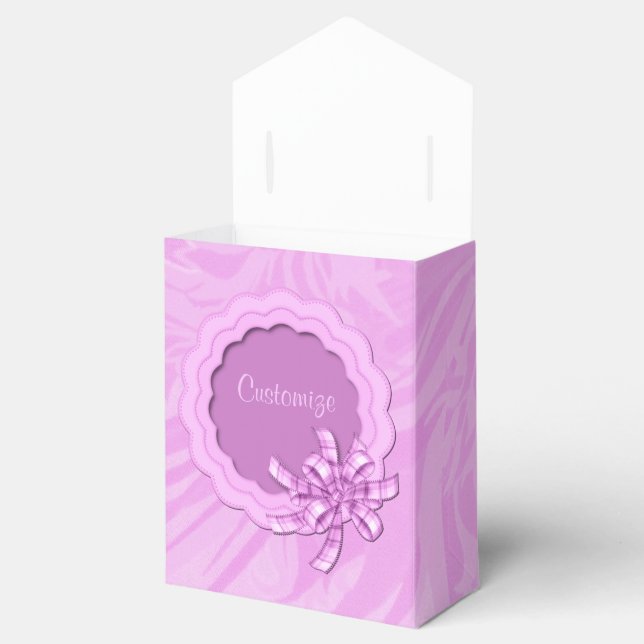 Caixa de Favor de Frame Escalonado Rosa Personaliz (Aberto)