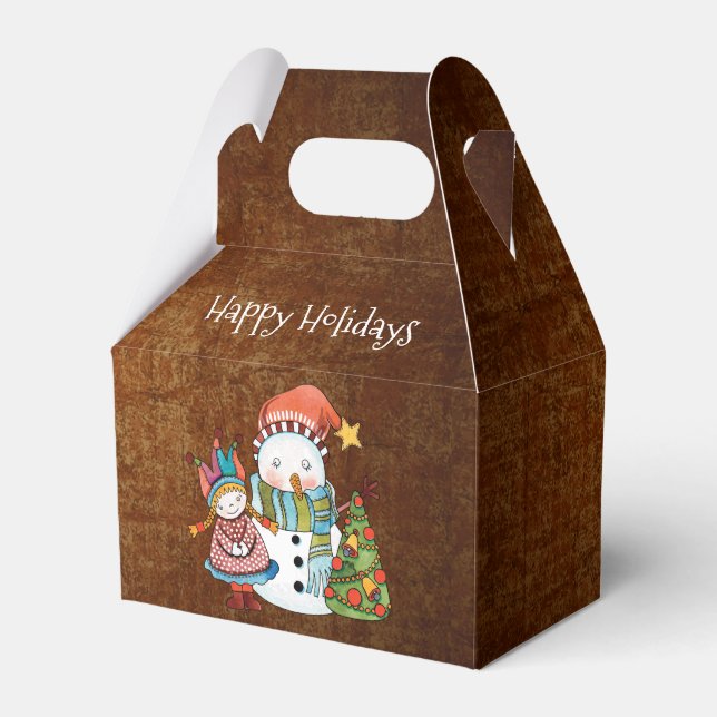 Caixa de Favor de Gablete de Natal de Boneco de Ne (Frente)
