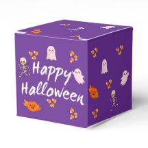 Caixa de Favor de Halloween Feliz Roxa Fofa 3