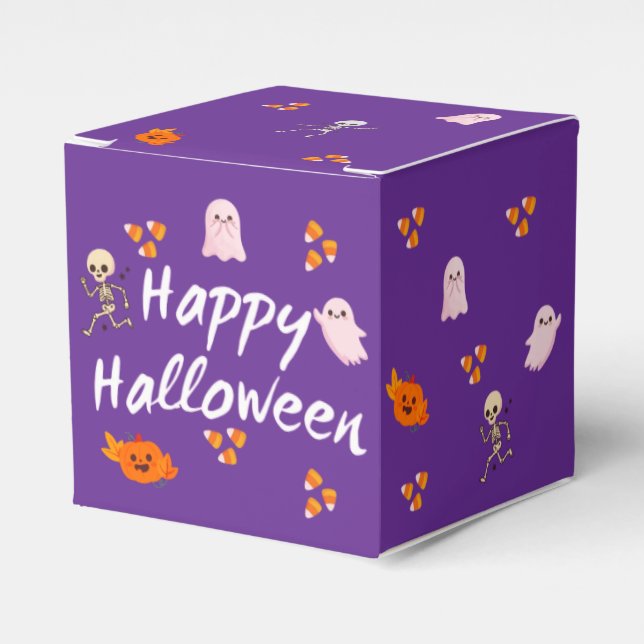 Caixa de Favor de Halloween Feliz Roxa Fofa 3 (Frente)