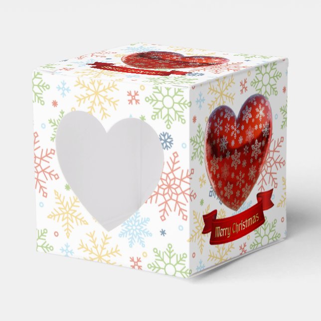 Caixa de Favor de Natal com Coração e Janela Snowf (Frente)