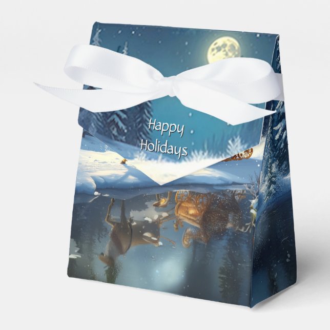 Caixa de Favor de Natal do Trenó de Rena (Frente)
