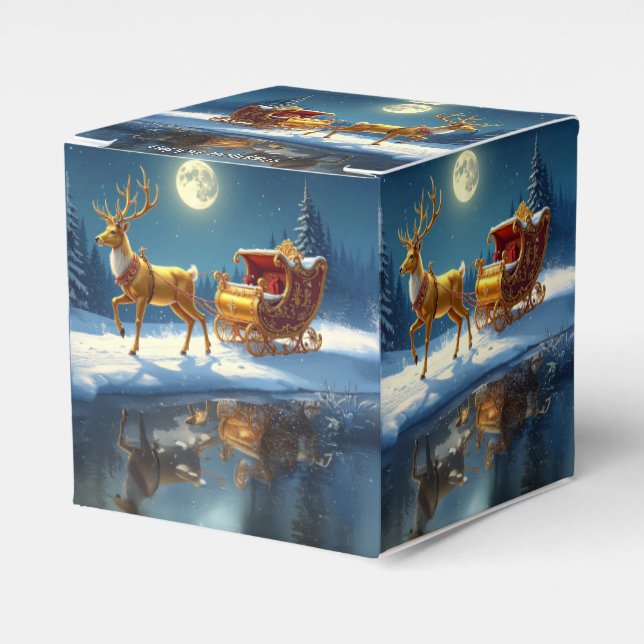 Caixa de Favor de Natal do Trenó de Renas (Frente)