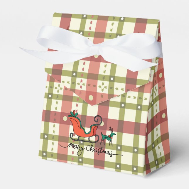 Caixa de Favor de Natal Plaid (Frente)