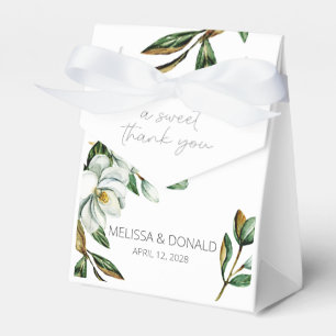 Caixa de Favor de Noiva Floral Magnólia Branca
